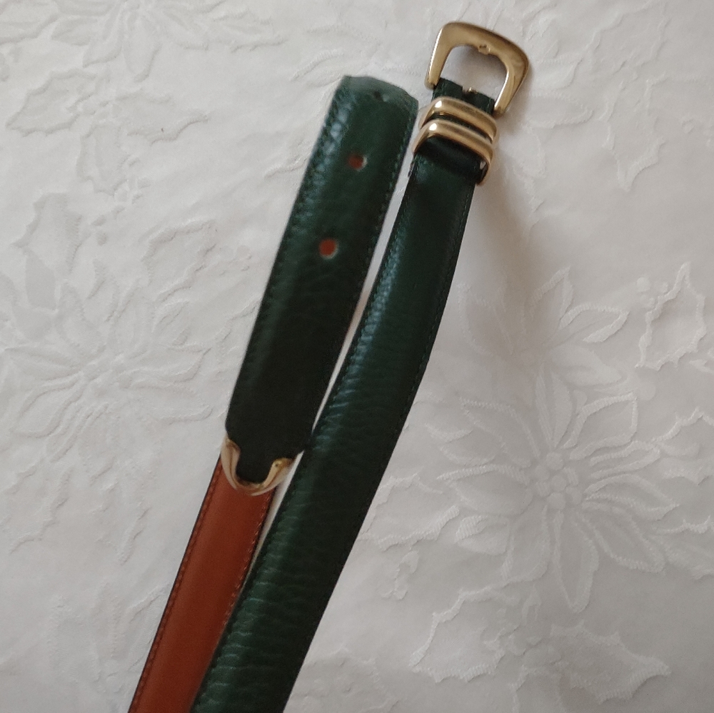 Dooney & Bourke leather solid brass Italy vintage belt